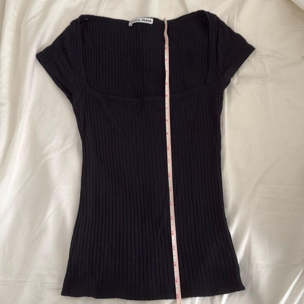 Reformation jeans square neck ribbed top